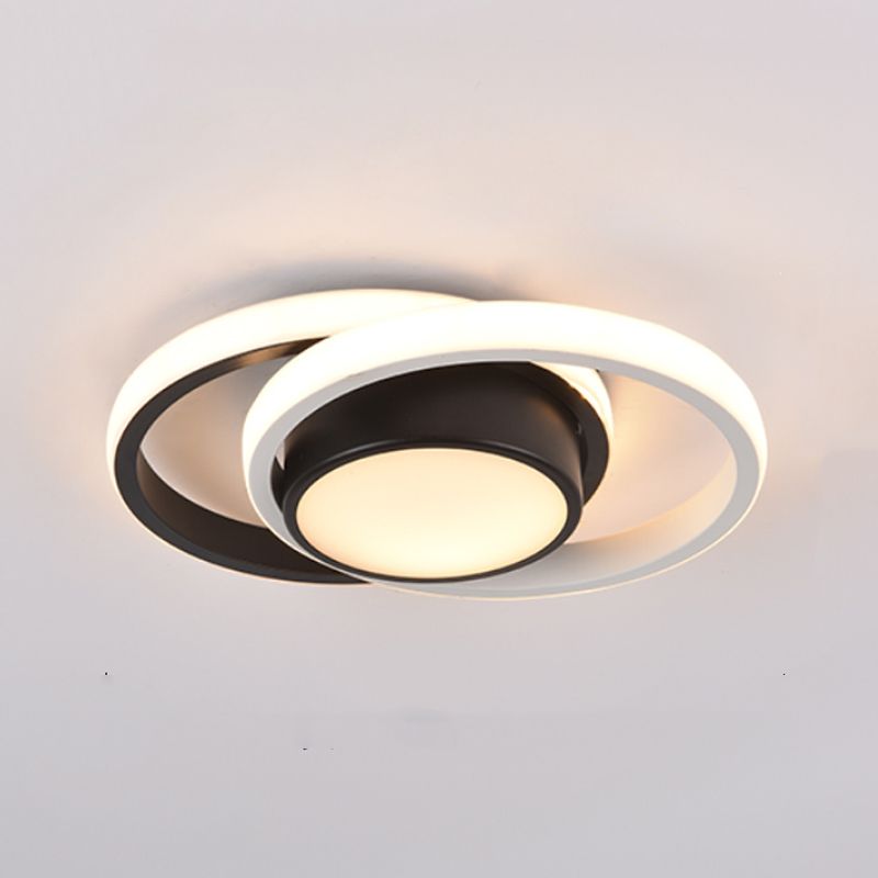 Luces montadas en el techo de múltiples cabezales, iluminación LED contemporánea de montaje empotrado, color negro