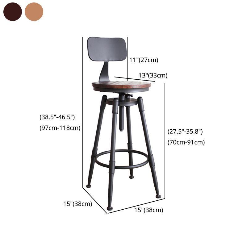Adjustable Swivel Height Stool Industrial Round Seat Counter Bar Stool,1 Piece
