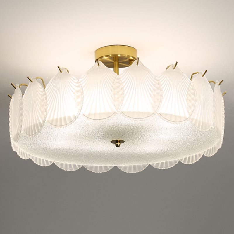 Contemporary Simplicity Ceiling Lamp Glass Flush Mount Light Fixture for Bedroom