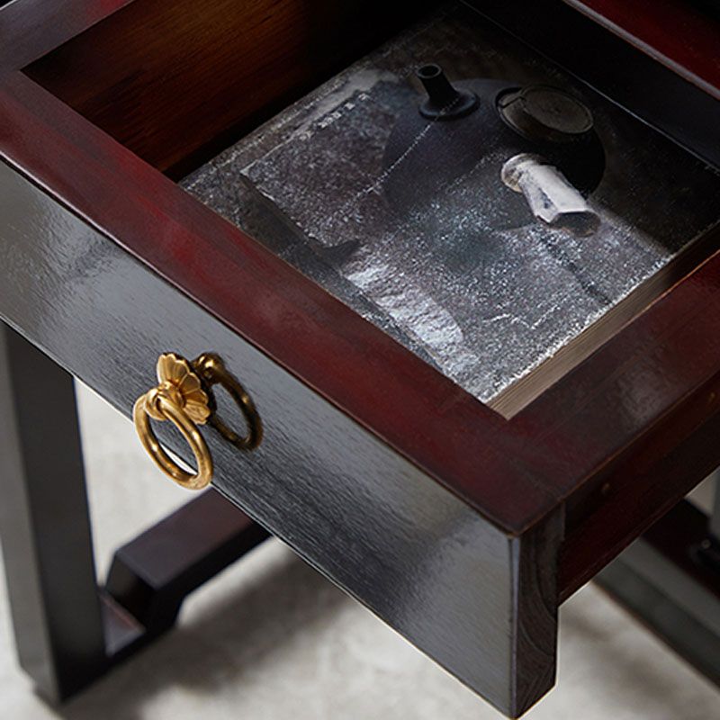 Pine Console Table Mid-Century Modern Rectangle Accent Table for Hall