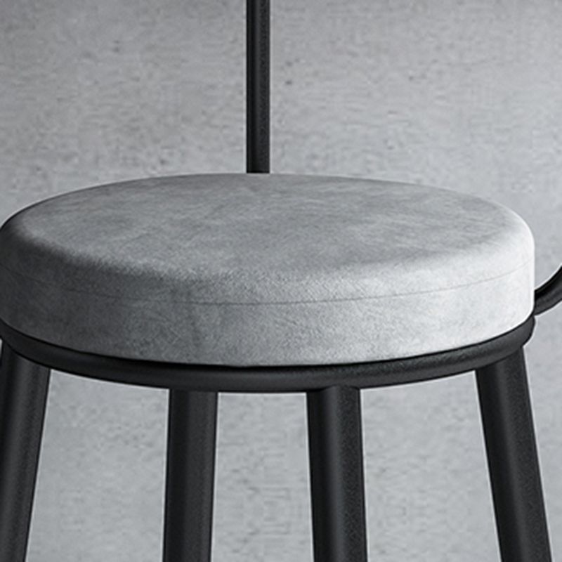 Modern Matte Finish Velvet Counter Stool Low Back Home Barstool