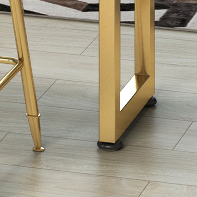 White Faux Marble Table Modern Style Bistro Bar Table for Living Room