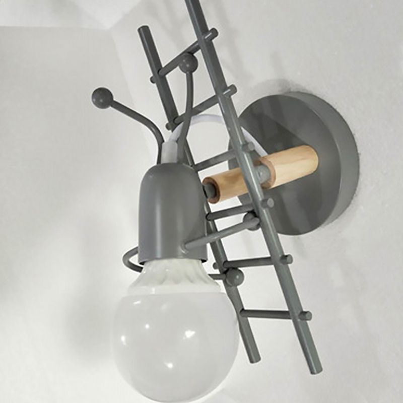 Climbing Stair Man Bedroom Wall Sconce Iron 1-Light Decorative Wall Lighting Fixture