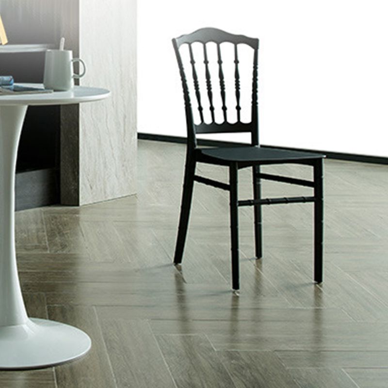Glam Kitchen Dining Side Chair Plastic Armless Chair Windsor Back Side Chair