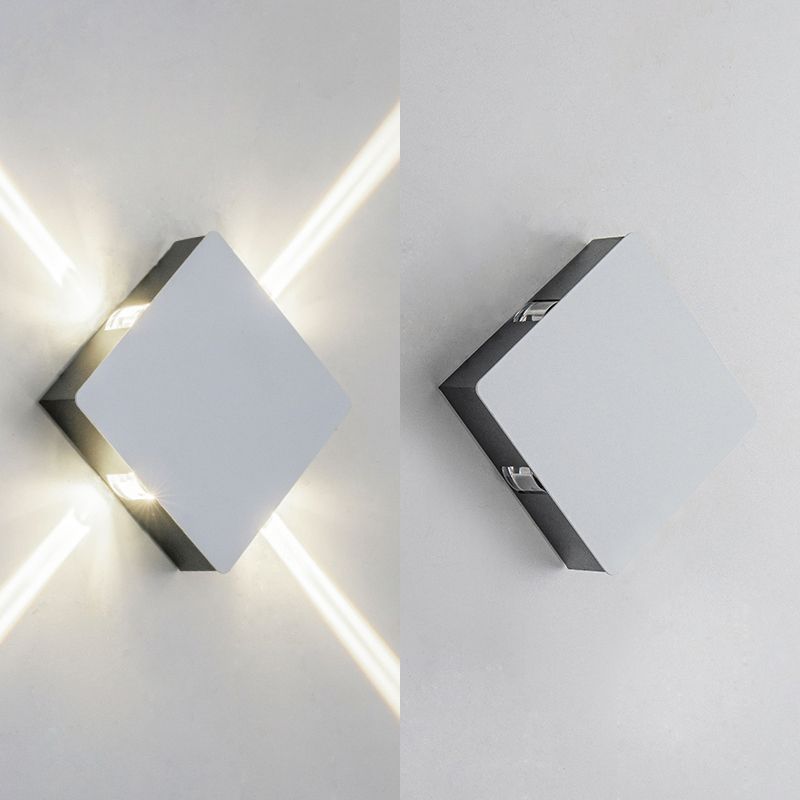 White 4-Light LED Wall Light in Modern Simplicity Aluminium Waterproof Wall Lamp for Exterior Spaces