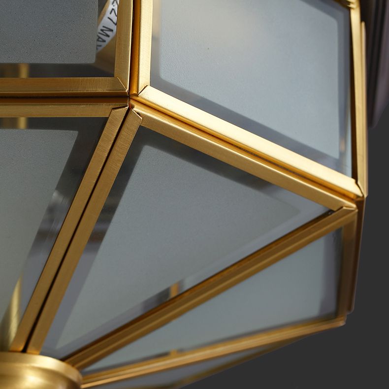 Dispositivo de fijación del techo interior de cobre de la colonia de lámparas de techo geométrico de vidrio esmerilado