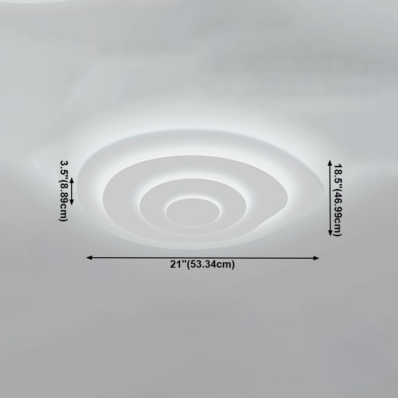 Plafonnier LED circulaire blanc en fer laqué de simplicité moderne avec abat-jour en acrylique