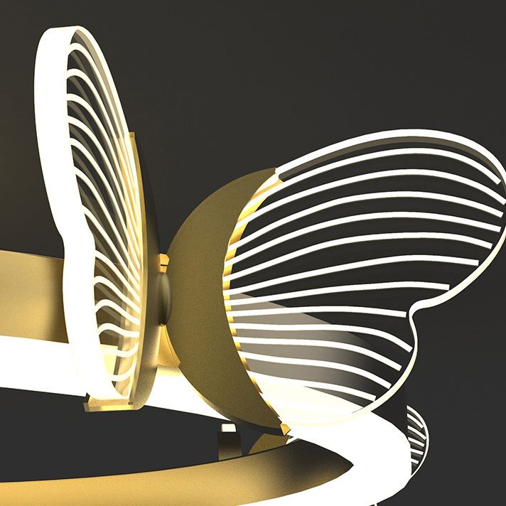 Contemporary Linear Flush Light Fixture Metal Flushmount Lighting in Gold