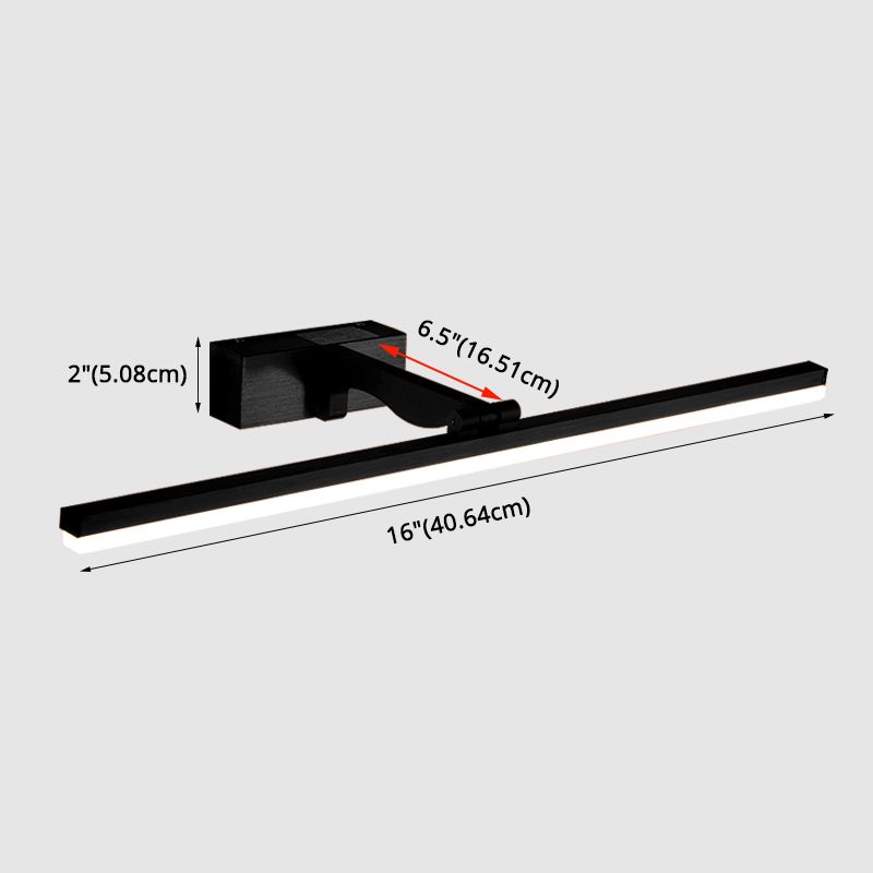 Rectangular Vanity Wall Light Fixtures Nordic Minimalist Style Metal Single Vanity Light