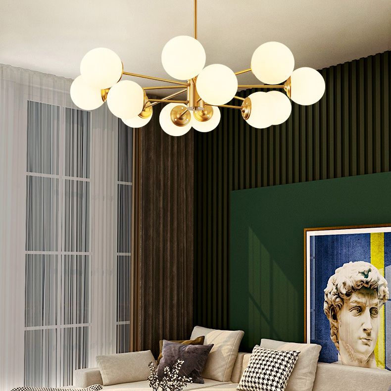 Balls Chandelier Light Fixture Simplicity-Style Glass Pendant Lighting Fixture for Bedroom