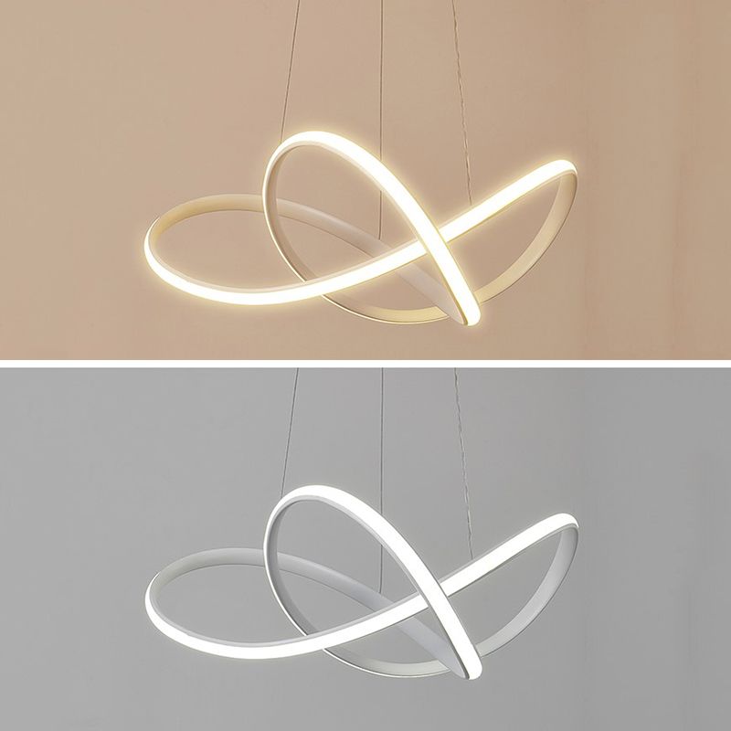 Modern Dining Room Lighting Twisting Suspended Lighting Fixture Acrylic