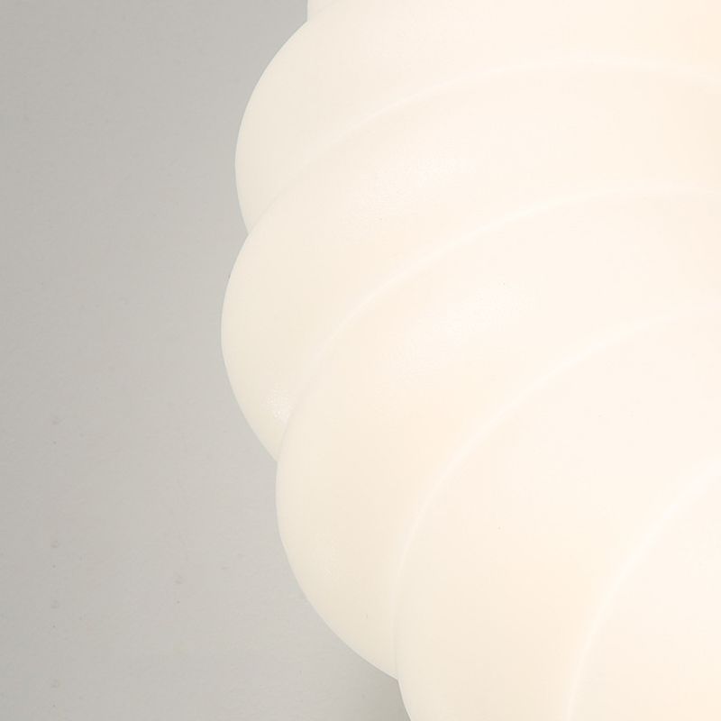 White Shaded Ceiling Light Contemporary LED Flush Mount Lighting for Home