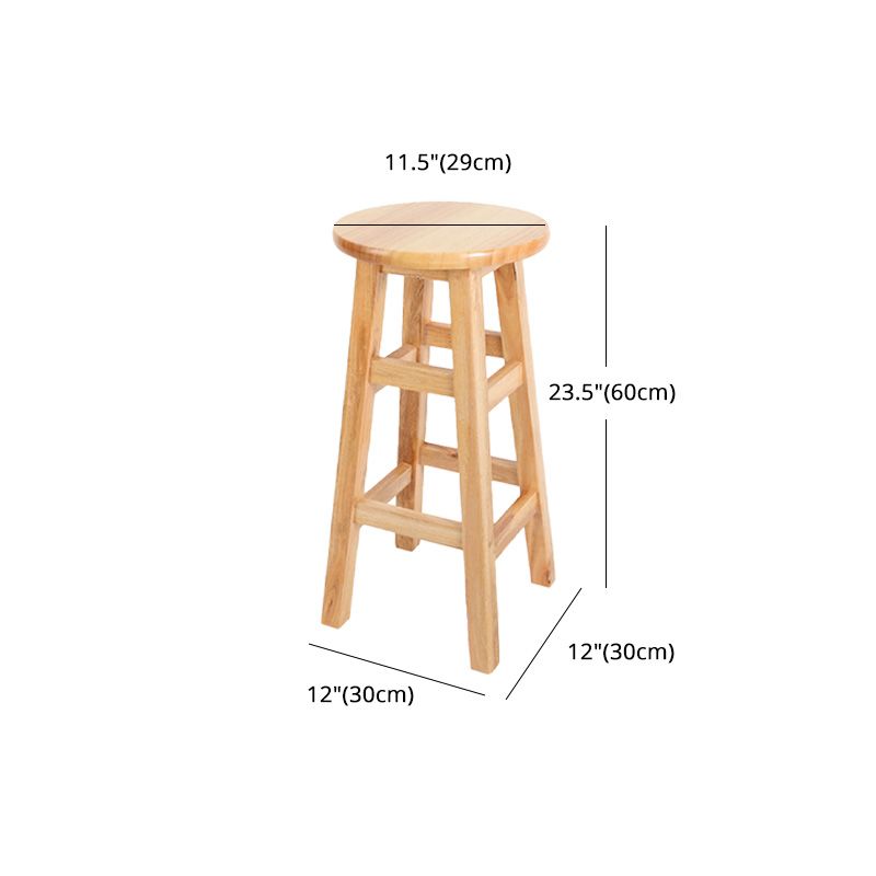 Sgabello da bar in legno moderno a bracciale con sedile in legno e pedale