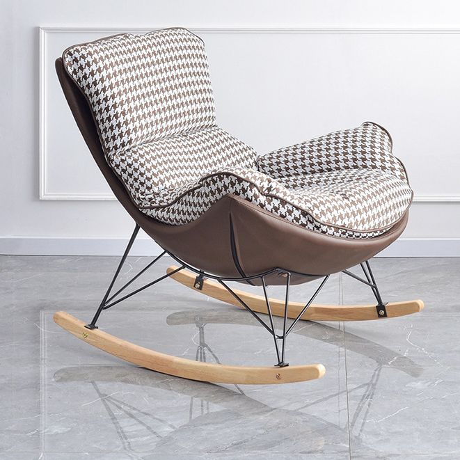 Contemporary Style Nursery Rocking Chair Indoor Rocking Chair with Ottoman