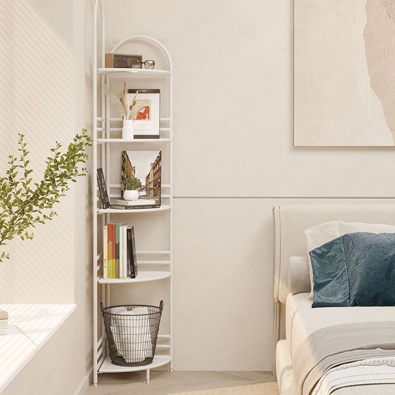 Modern Metal Bookcase Corner Open Shelf Bookshelf with Shelves