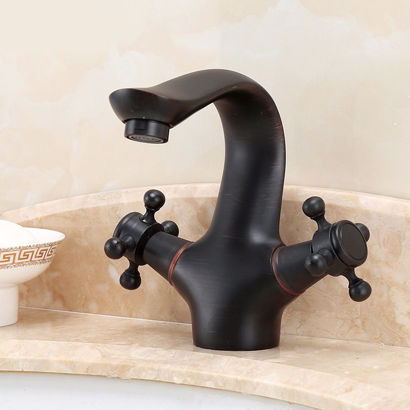 Glam Vessel Faucet 1 Hole Bathroom Faucet with 2 Cross Handles