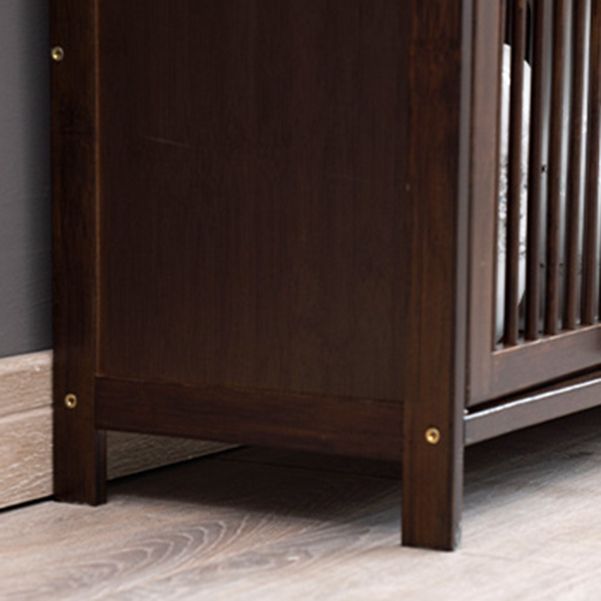 Espresso Shelf Bookcase with Doors Open Back Bookshelf for Office