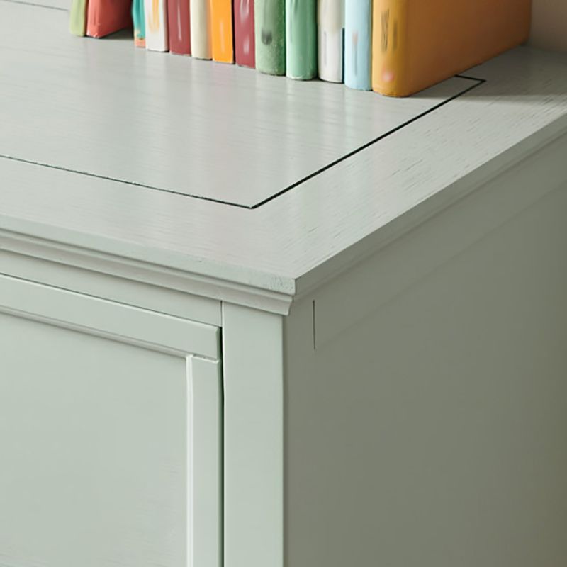 Green Scandinavian Wood Storage Chest with Soft-Close Drawers for Home