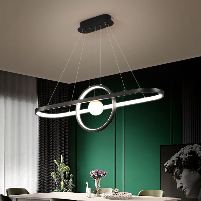 Contemporary Simplicity Ring Chandelier Pendant Light Acrylic Hanging Light Fixtures for Restaurant
