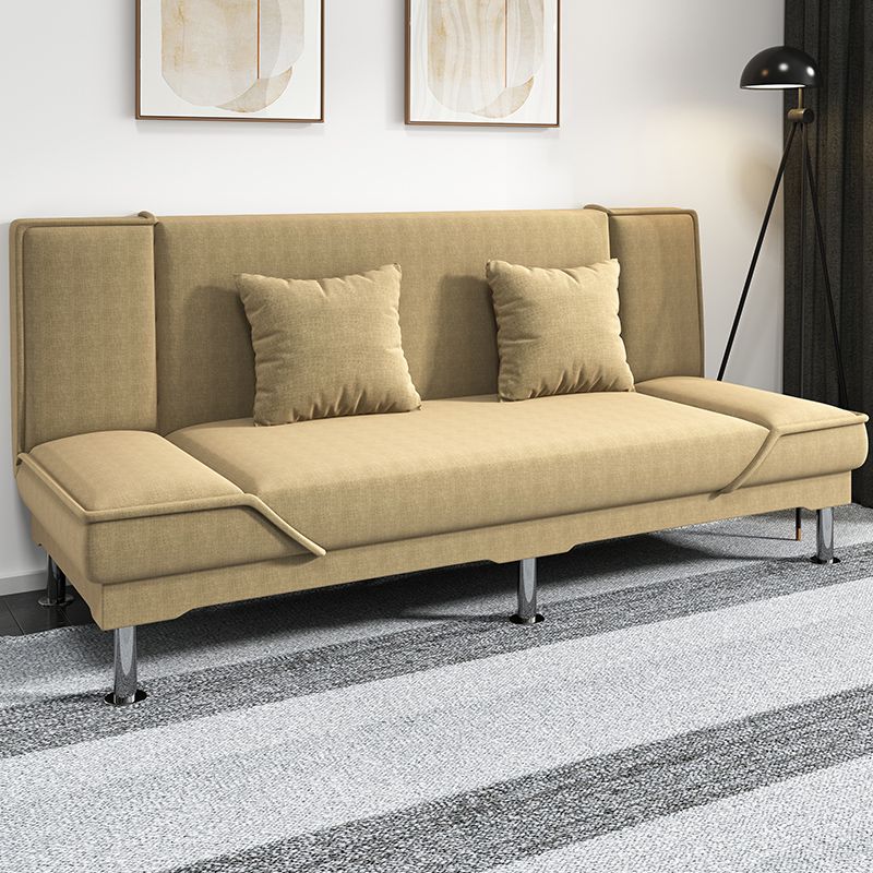 Armless Settee with Cotton Blend 19.68" W Convertible Sleeper Sofa for Living Room