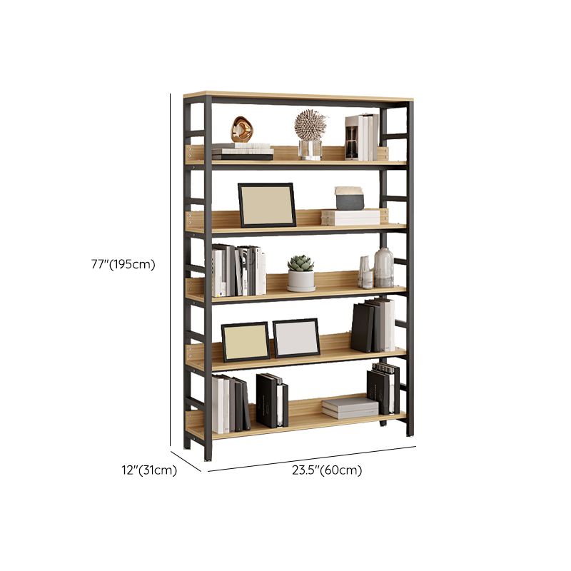 Black Modern Open Back Shelf Bookcase Shelves Included for Home Office