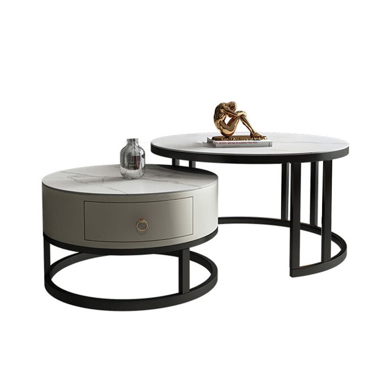 Rectangle Coffee Table Slate 2 Nesting Coffee Table Set for Living Room
