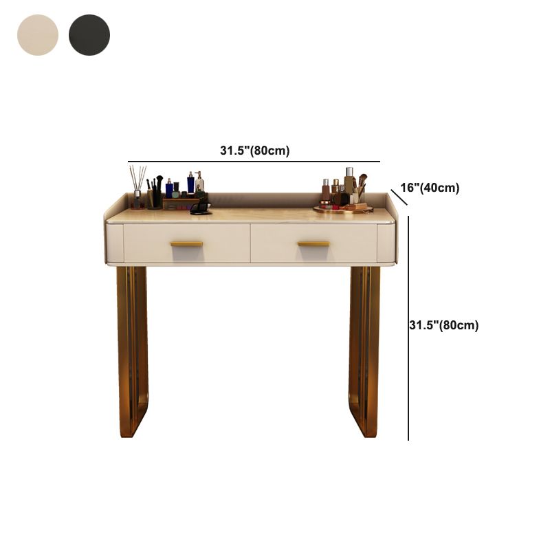 Black/White Make-up Vanity Luxurious Stone Top Dressing Table