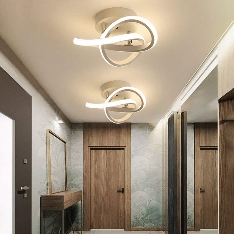 Metal Linear Shape Flush Mount Light Modern-Style 1 Light Flush Ceiling Light
