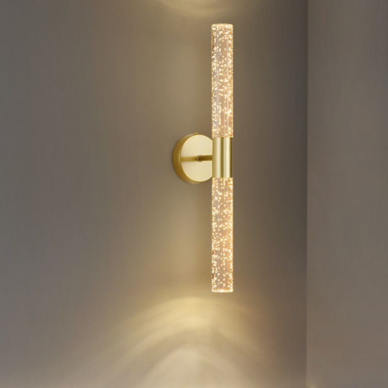 Modern Style Vanity Light Cylinder Shape 2 Lights Vanity Lamp for Shower Room