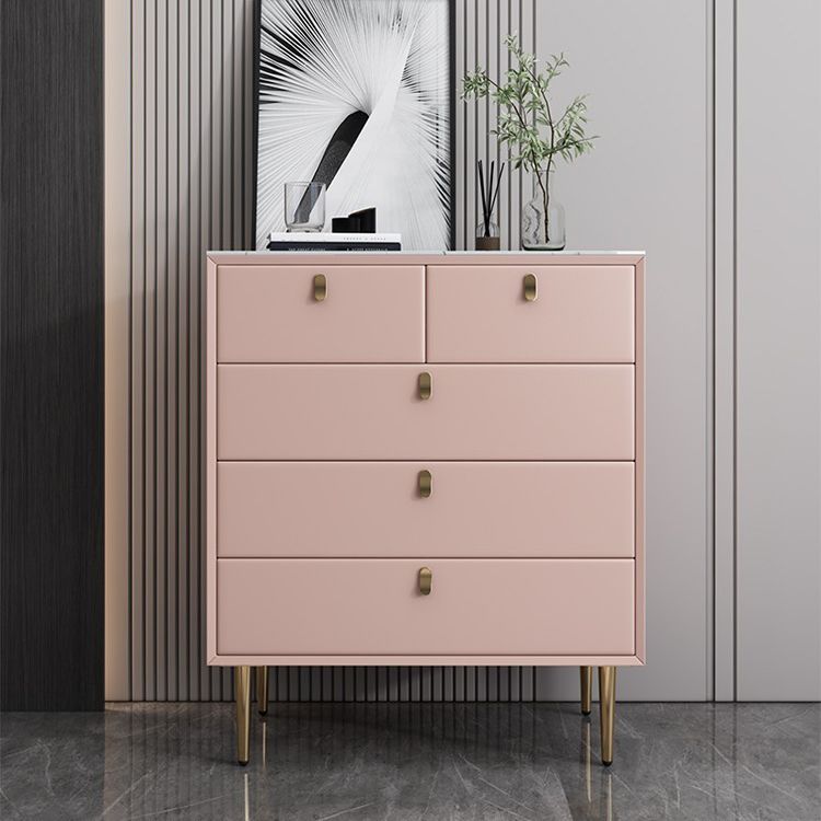 Vertical Wood Lingerie Chest Modern Bedroom Storage Chest with 5 Drawers