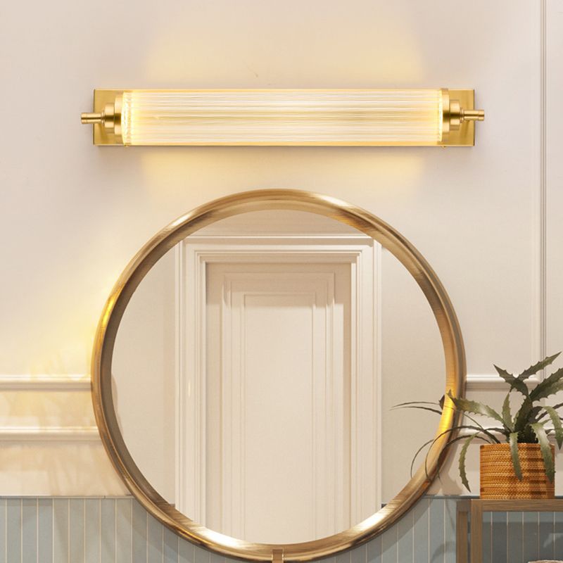 1 Light Crystal LED Vanity Sconce Modern Metal Gold Wall Mounted Mirror Front for Bath