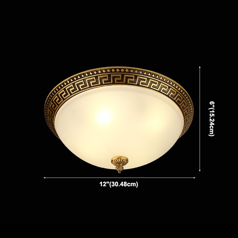 Retro inbouwlamp wit glazen kap plafondlamp voor woonkamer