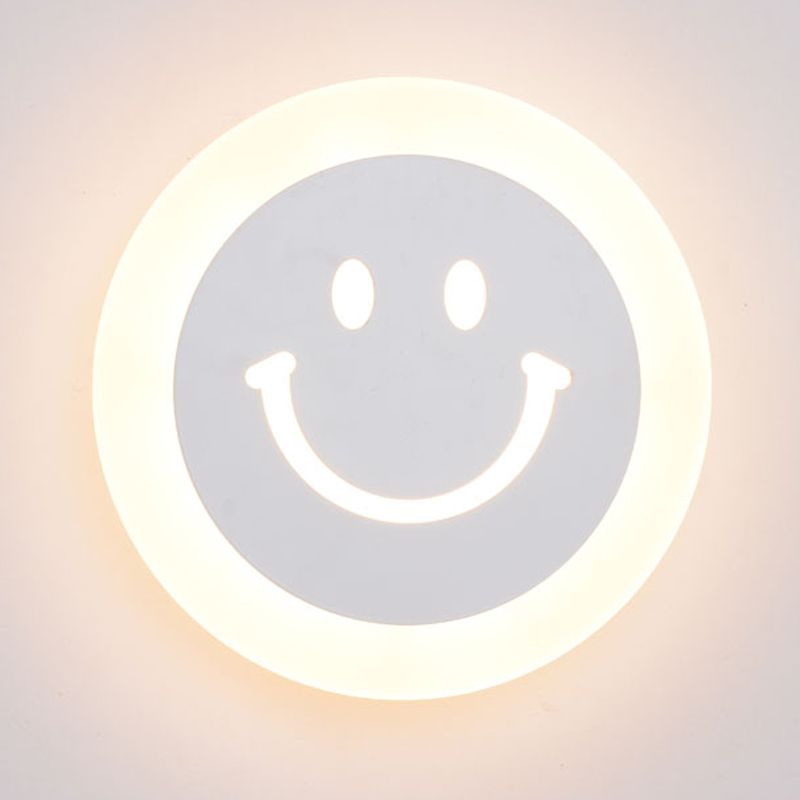 Modern Style Round Sconce Light Fixtures Metal 1 Light Wall Mounted Lighting