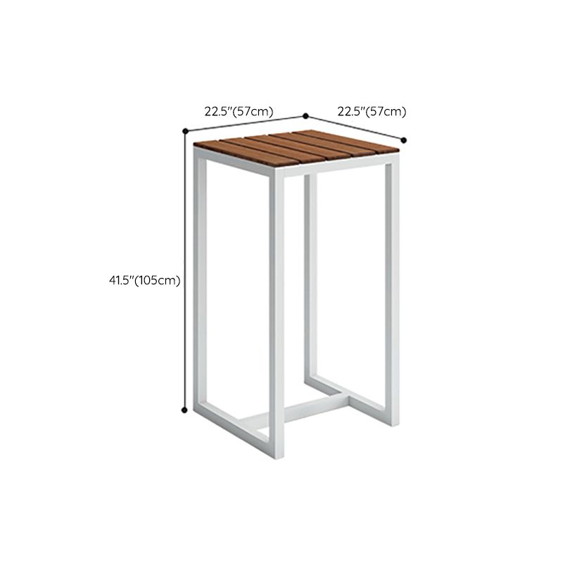 Brown Wood Top Bar Table Outdoor Trestle Base Bar Wine Table