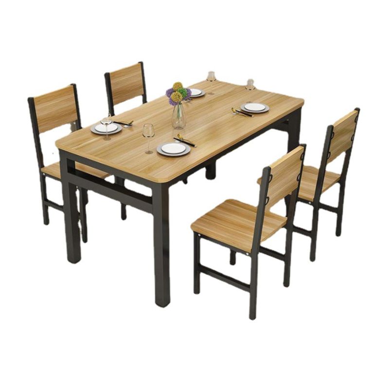 Modern Dining Room Set with Rectangle Shape Standard Height Table and 4 Legs Base