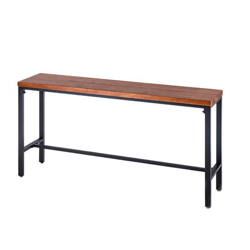 Industrial Rectangle Pine Wood Bar Table Set 1/4 Pieces Counter Table with High Stools