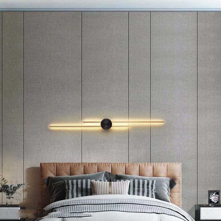 Metal Linear Shape Wall Light Modern Multi Lights Wall Mount Fixtures