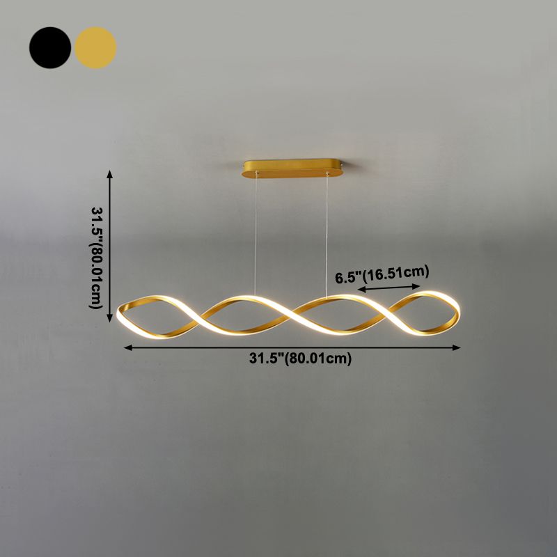 Contemporary Style Linear Island Lighting Metal 1 Light Island Pendant Light