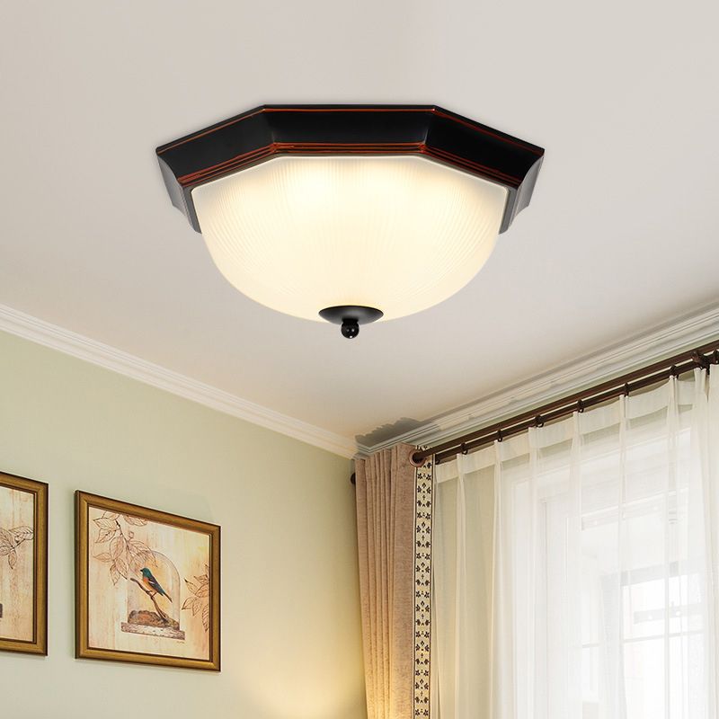 12.5" Wide Bowl Flush Mount Classic Glass Flush Ceiling Light for Entry