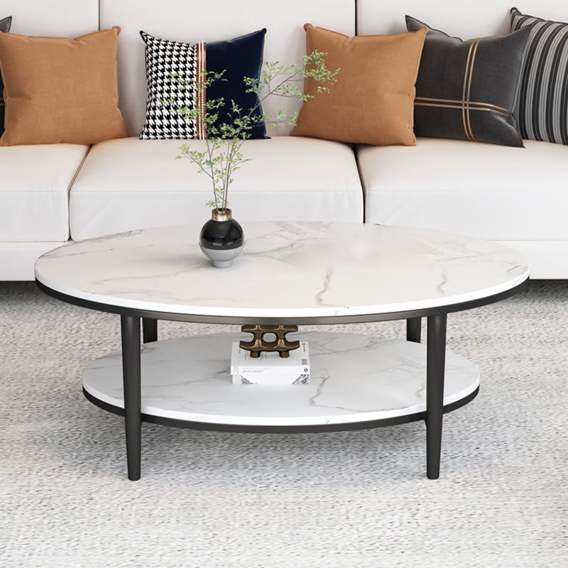 Glam Slate Coffee Cocktail Table Oval Coffee Cocktail Table for Living Room