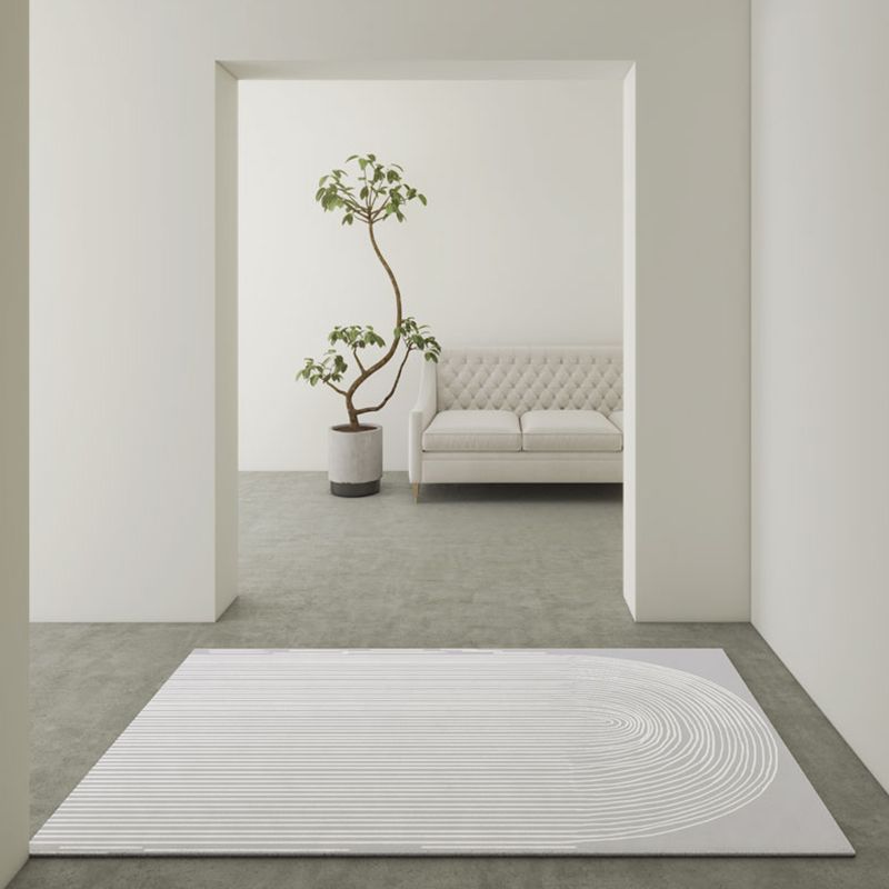 Solid Color Simplicity Area Carpet Polyester Random Stripe Indoor Rug Easy Care Rug for Living Room