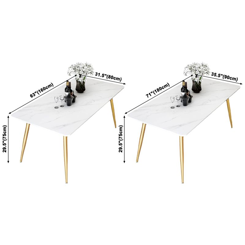Traditional Luxury Rectangle Dining Table Stone Dinner Table with 4 Legs