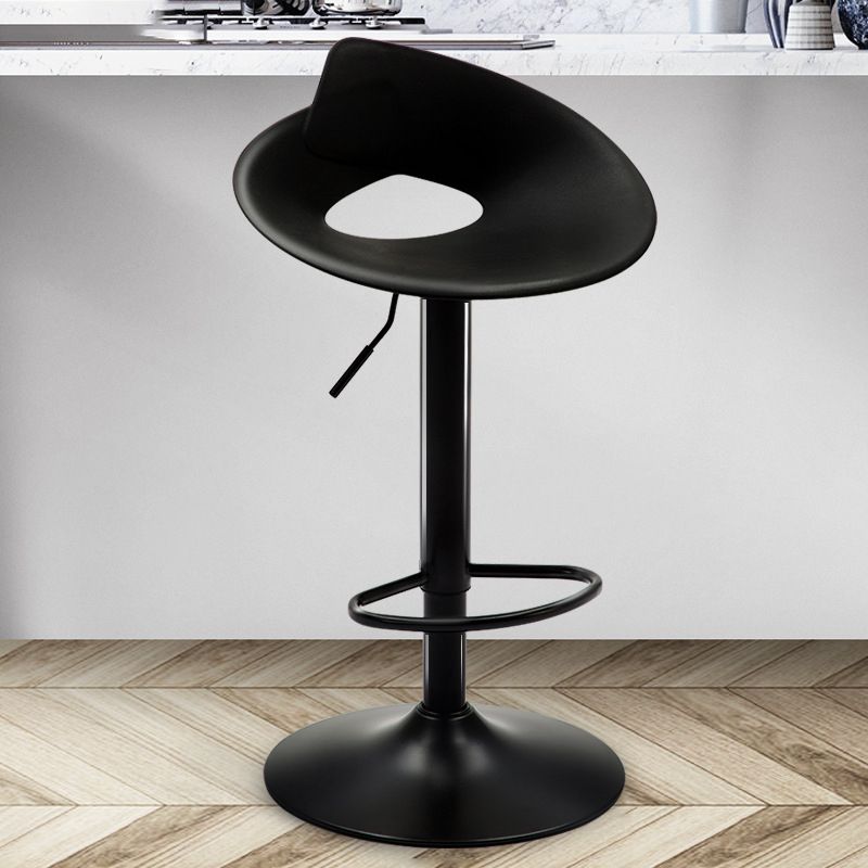 Low Back Barstools Adjustable Height Bar Stools with Metal Base