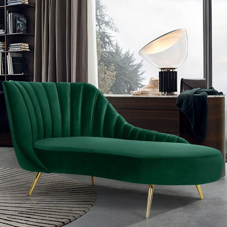 Living Room Rolled Arms Chaise Lounge Modern Velvet Chaise with Upholster