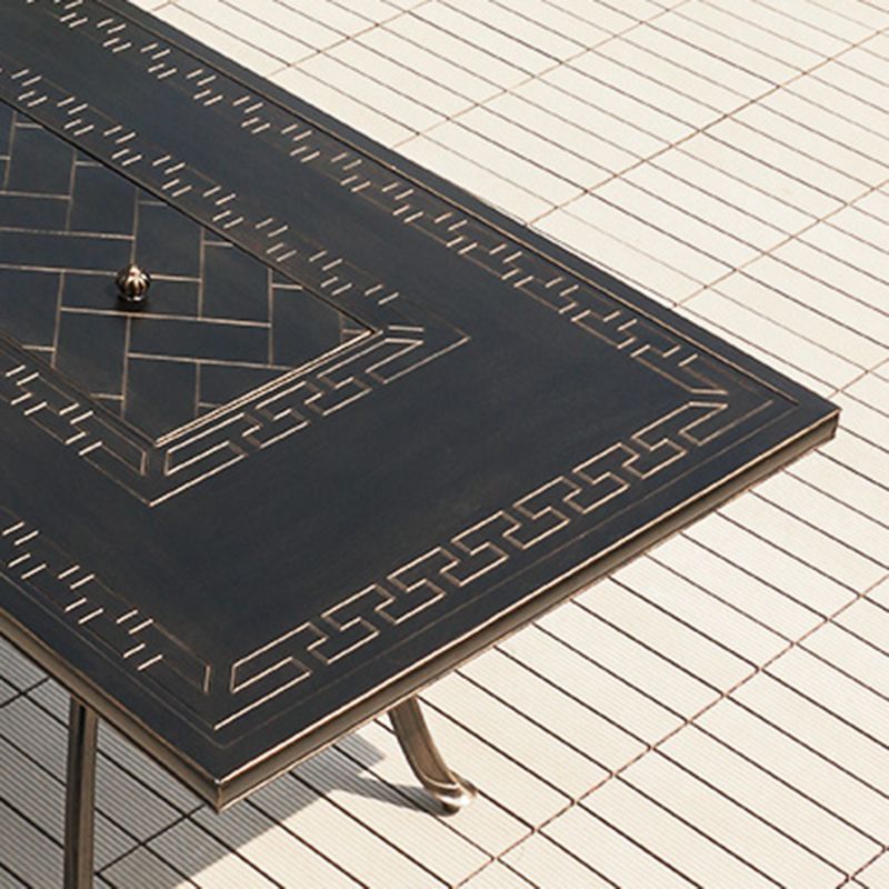 Modern Geometric Waterproof Courtyard Table Aluminum Outdoor Table