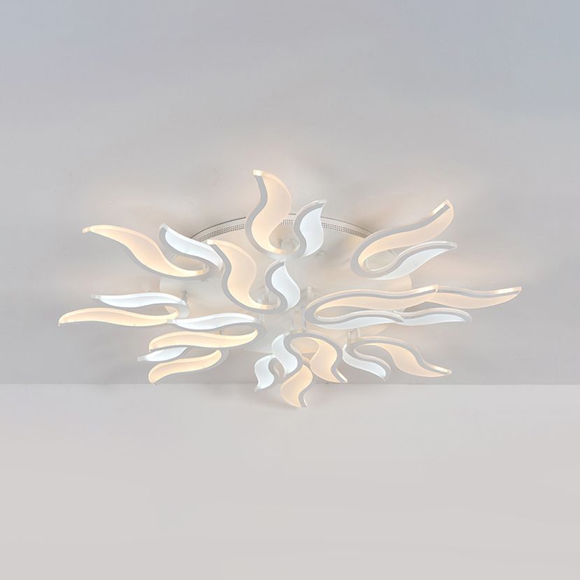 Blossoming Living Room Flush Mount Light Acrylic LED 3/6/9-Light Modern Ceiling Light Fixture in Warm/White/Natural Light