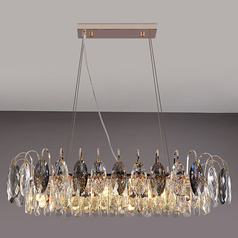 Modern Pendant Chandelier Linear Island Lighting Pendant Light in Grey