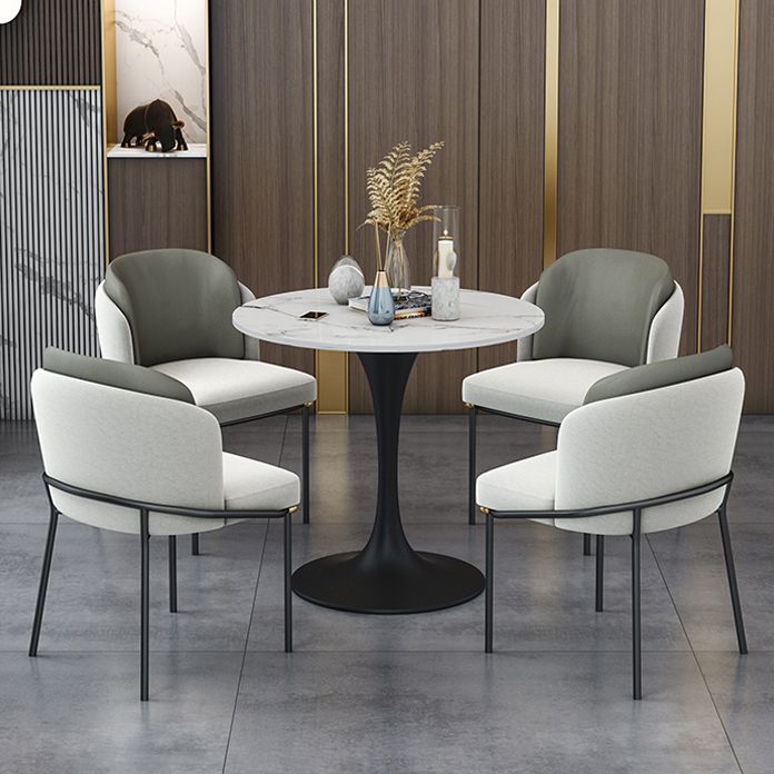Modern Round Dining Table Sintered Stone Table with Tulip Base