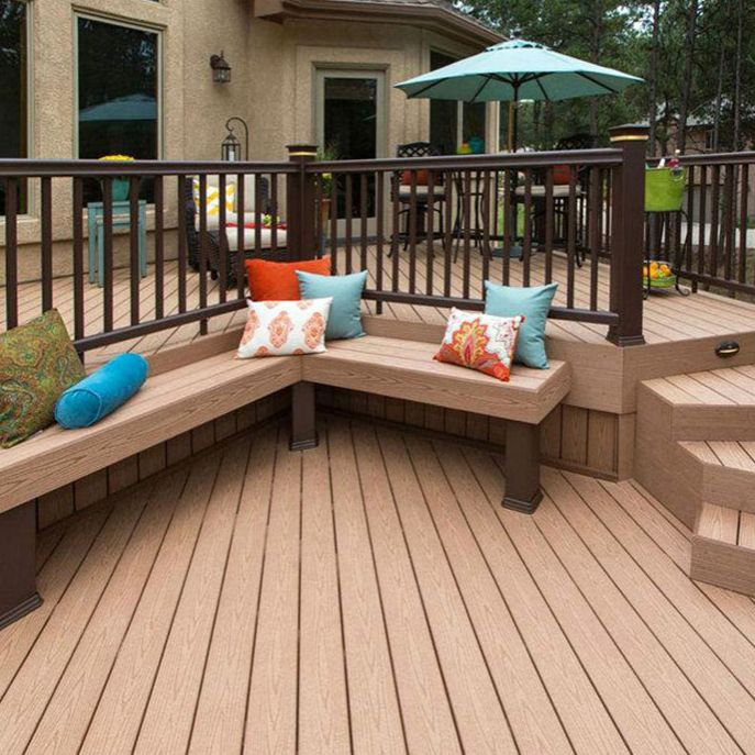 Rectangular Wood Floor Tiles Nailed Installation for Outdoor Patio