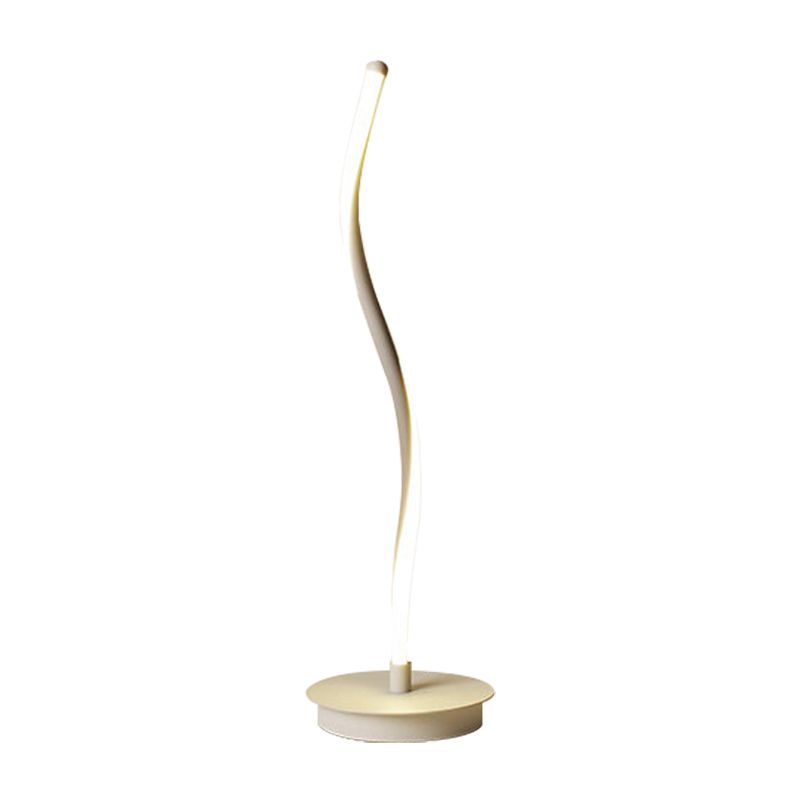 LED Curved Task Light Modernism Acrylic Night Table Lamp in White/Black for Living Room